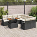 Tuin Sofa Set 7 st 6-Aantal zitplaatsen Zwart en crème