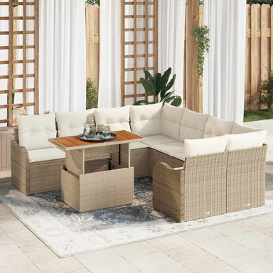Tuin Sofa Set 7 st 6-Aantal zitplaatsen beige en crèmekleurig