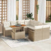 Tuin Sofa Set 7 st 6-Aantal zitplaatsen beige en crèmekleurig
