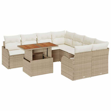 Tuin Sofa Set 7 st 6-Aantal zitplaatsen beige en crèmekleurig