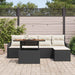 Tuinbankenset 6 st Zwart en Crème poly rattan