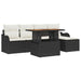 Tuinbankenset 6 st Zwart en Crème poly rattan