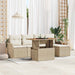 Tuinbankenset 6 st Beige en Crème poly rattan