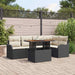 Tuinbankenset met kussen 6 pcs Zwart en Crème poly rattan