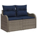 Tuinbankenset 6 st 5-Aantal zitplaatsen Grijs en Marineblauw