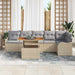 Tuin Sofa Set 7 st 6-Aantal zitplaatsen beige en lichtgrijs