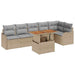 Tuin Sofa Set 7 st 6-Aantal zitplaatsen beige en lichtgrijs