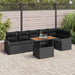 Tuin Sofa Set 7 st 6-Aantal zitplaatsen Zwart