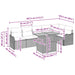 Tuin Sofa Set 7 st 6-Aantal zitplaatsen Zwart