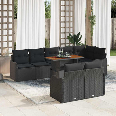 Tuin Sofa Set 9 st 8-Aantal zitplaatsen Zwart