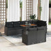 Tuin Sofa Set 9 st 8-Aantal zitplaatsen Zwart