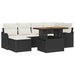 Tuin Sofa Set 7 st Zwart en crème