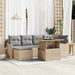 Tuin Sofa Set 7 st beige en lichtgrijs