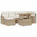 Tuin Sofa Set 7 st beige en crèmekleurig