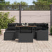 Tuin Sofa Set 7 st Zwart Poly rattan en gepoedercoat staal