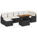 Tuin Sofa Set 8 st Zwart en crème