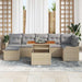 Tuin Sofa Set 8 st beige en lichtgrijs