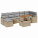 Tuin Sofa Set 8 st beige en lichtgrijs