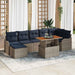 Tuin Sofa Set 8 st grijs en marineblauw