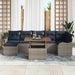 Tuin Sofa Set 8 st grijs en marineblauw