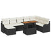 Tuin Sofa Set met kussen 9 pcs Zwart en crème