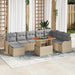 Tuin Sofa Set 9 st beige en lichtgrijs