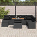 Tuin Sofa Set 9 st Zwart Poly rattan en gepoedercoat staal