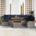 Tuin Sofa Set 9 st grijs en marineblauw