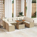 Tuin Sofa Set 10 st 9-Aantal zitplaatsen beige en crèmekleurig