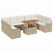 Tuin Sofa Set 10 st 9-Aantal zitplaatsen beige en crèmekleurig