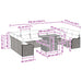 Tuin Sofa Set 11 st 10-Aantal zitplaatsen Zwart en crème