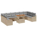 Tuin Sofa Set 11 st 10-Aantal zitplaatsen beige en lichtgrijs