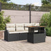 Tuin Sofa Set 5 st Zwart en crème