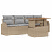 Tuin Sofa Set 5 st beige en lichtgrijs