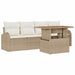 Tuin Sofa Set 5 st beige en crèmekleurig