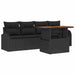 Tuin Sofa Set 5 st Zwart