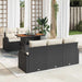 Tuin Sofa Set 6 st Zwart en crème