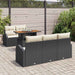 Tuin Sofa Set 6 st Zwart en crème