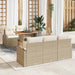 Tuin Sofa Set 6 st beige en crèmekleurig
