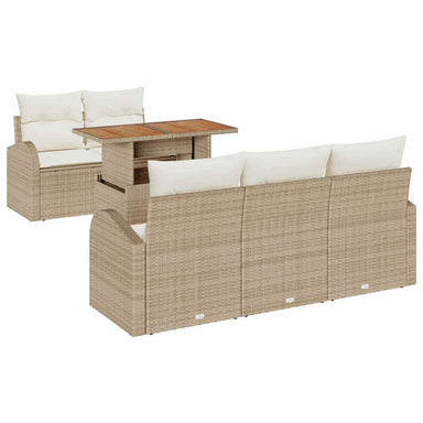 Tuin Sofa Set 6 st beige en crèmekleurig