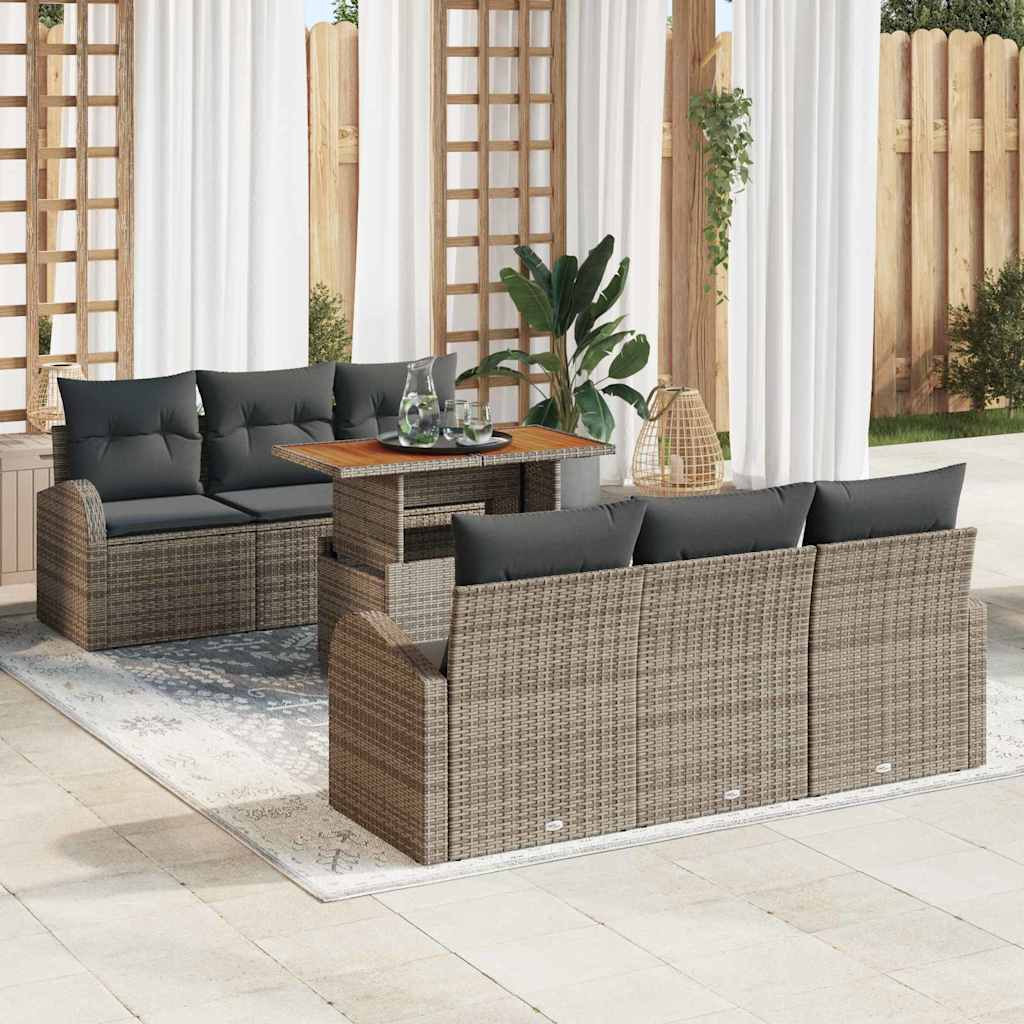 Tuin Sofa Set 7 st Grijs