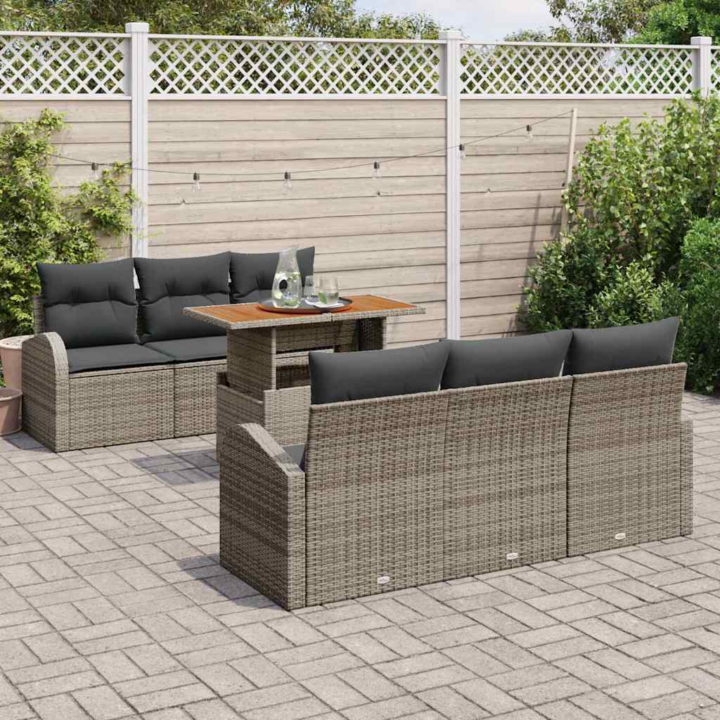 Tuin Sofa Set 7 st Grijs