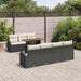 Tuin Sofa Set 8 st Zwart en crème