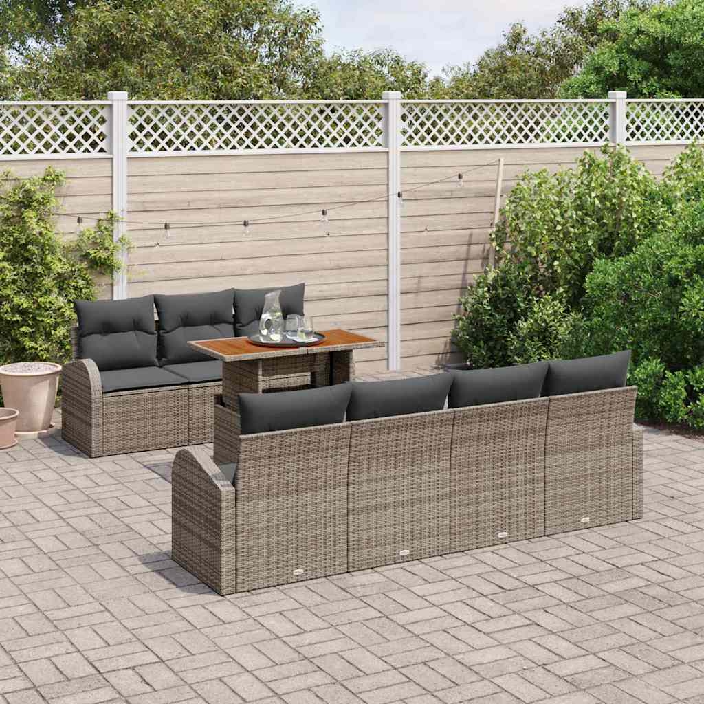 Tuin Sofa Set 8 st Grijs
