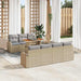 Tuin Sofa Set 8 st beige en lichtgrijs