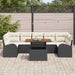 Tuin Sofa Set met kussen 8 pcs Zwart en crème