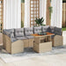 Tuin Sofa Set 8 st beige en lichtgrijs