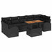 Tuin Sofa Set 8 st Zwart