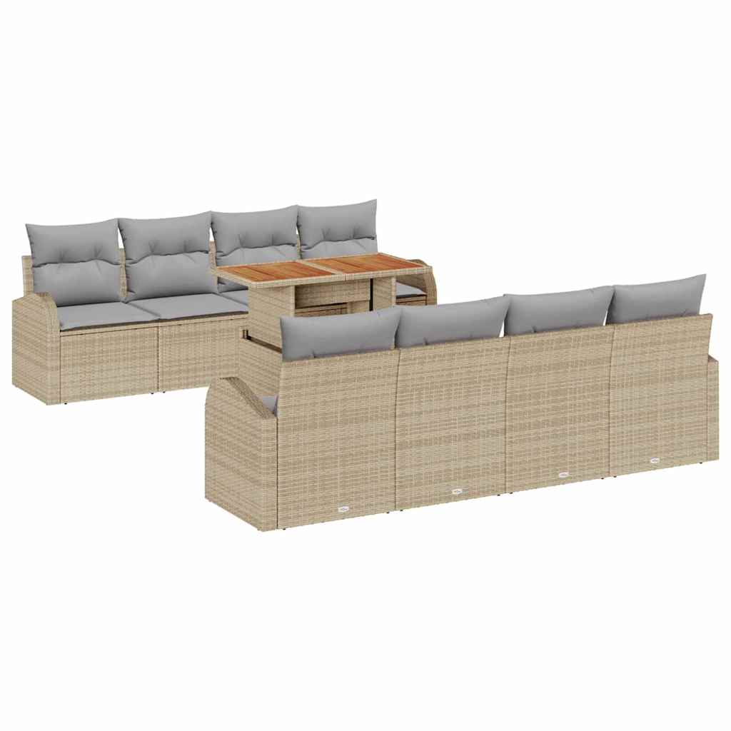 Tuin Sofa Set 7 st beige en lichtgrijs