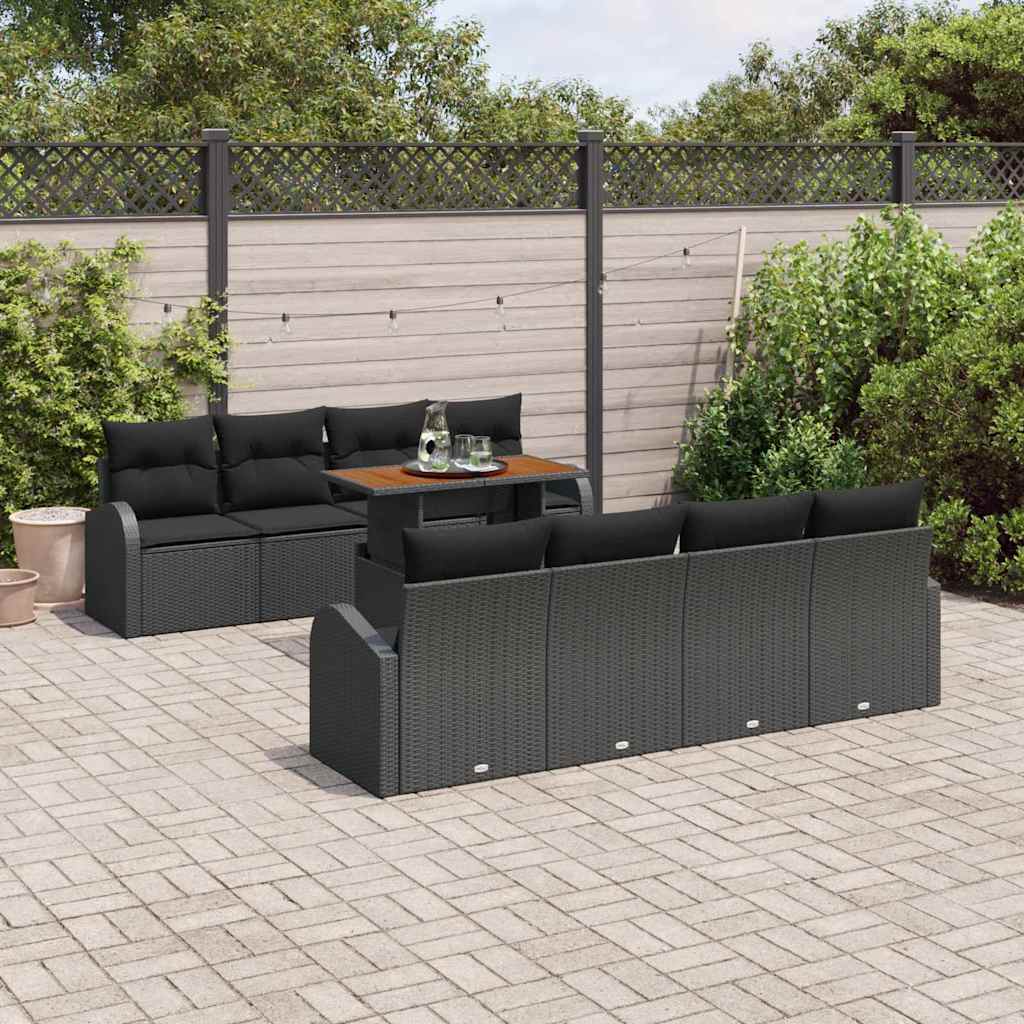 Tuin Sofa Set 7 st Zwart